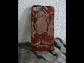 Gegraveerd telefoonhoesje iPhone 7 plus/8 plus | Echt hout | Design: Leeuw
