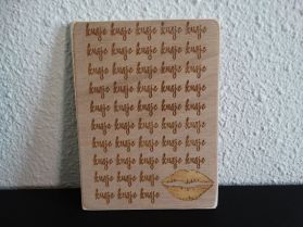 Gegraveerde houten ansichtkaart "Kusje" | Dubbelzijdig gegraveerd | Diverse varianten!